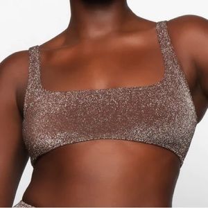 Skims GLITTER SWIM SCOOP BIKINI TOP